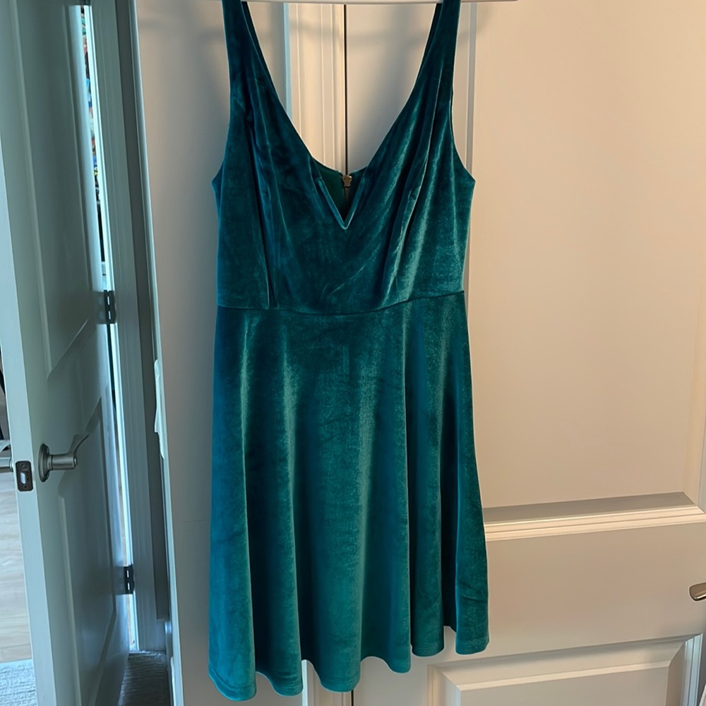 Green velvet dress